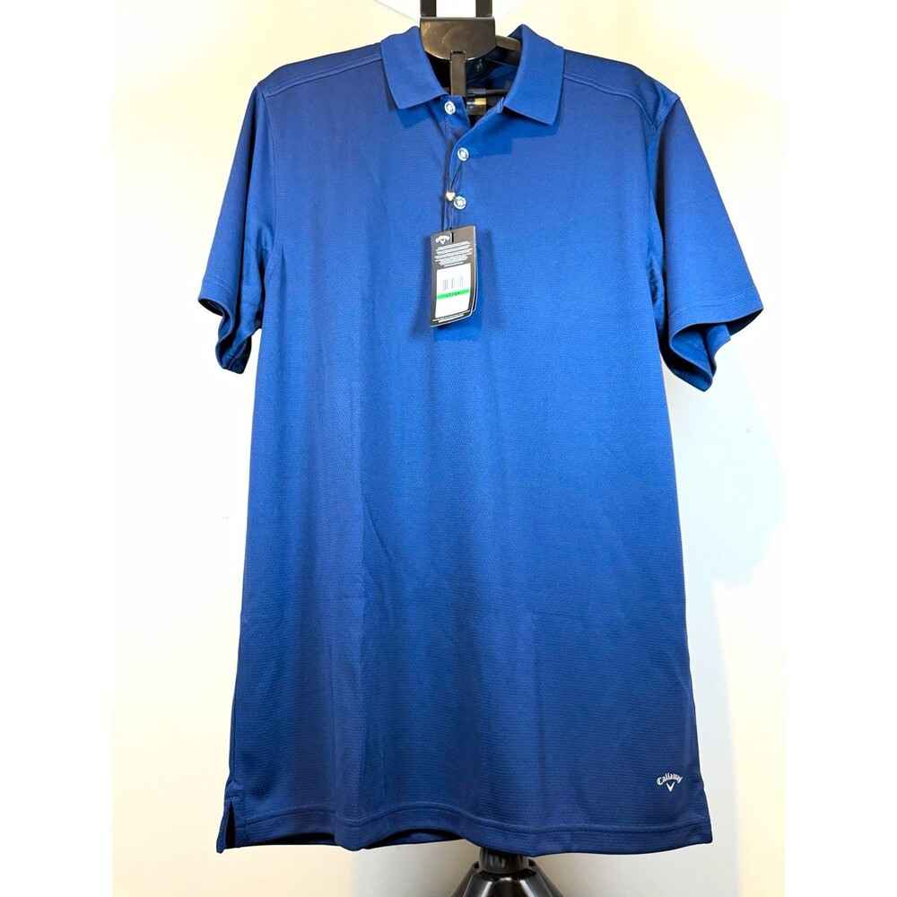 Callaway Opti-Dri Golf Polo Shirt Mens LT Blue Solid Short Sleeve Cooling Logo